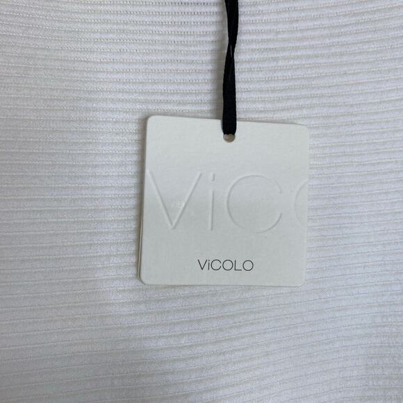 VICOLO Cream Sweater Tunic Dress White Size Medium Long Sleeve New NWT - Picture 5 of 6